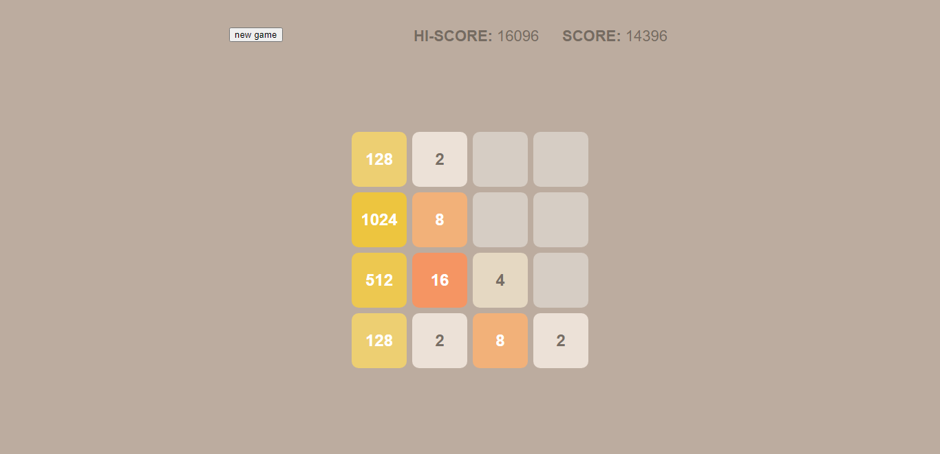 screenshot of 2048