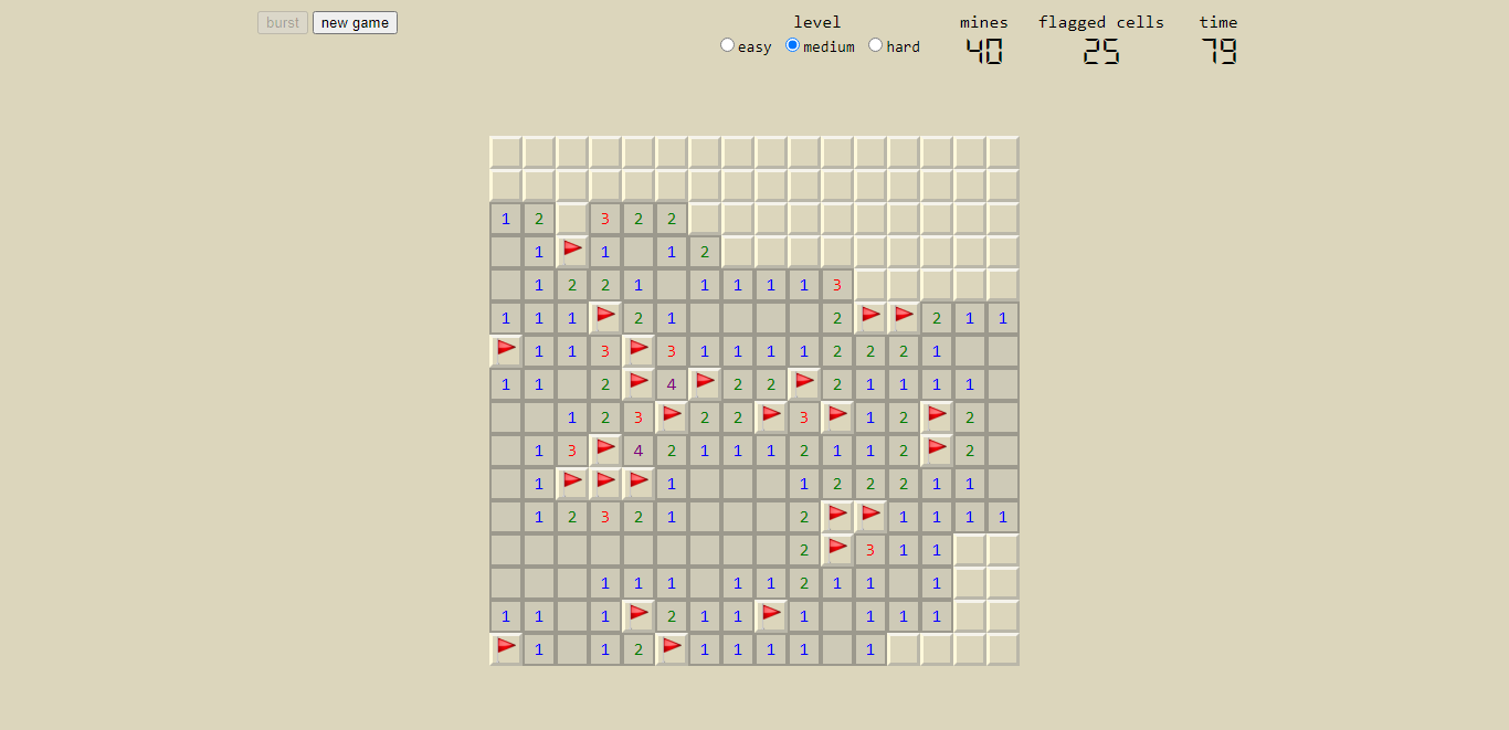 screenshot of minesweeper